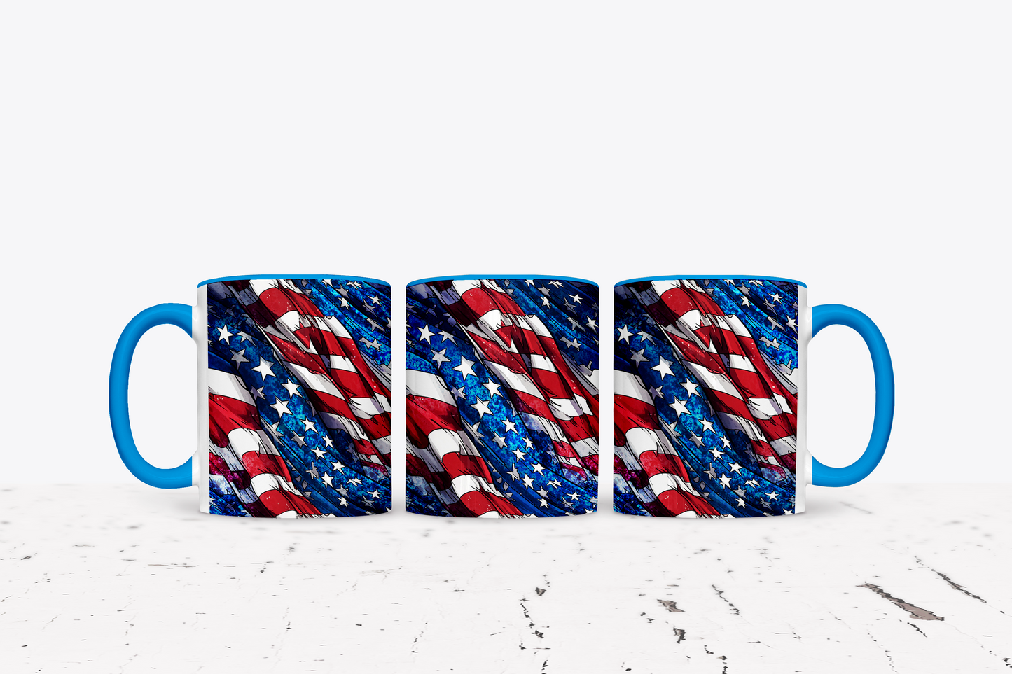 Classic American Flag Custom Ceramic Coffee Mug - 11 or 15 Ounce