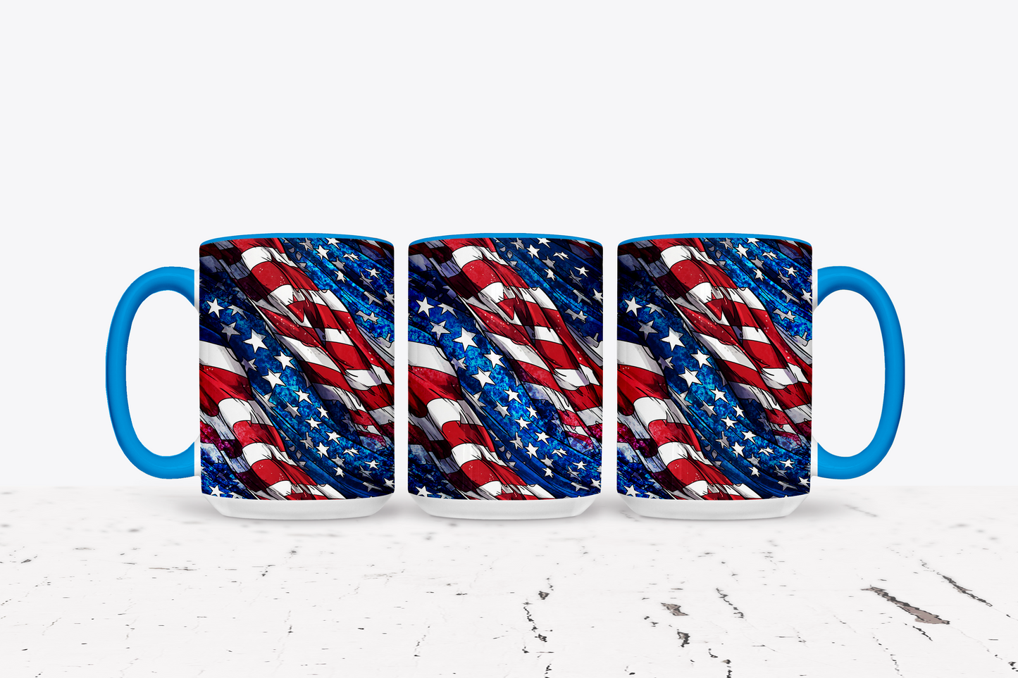 Classic American Flag Custom Ceramic Coffee Mug - 11 or 15 Ounce